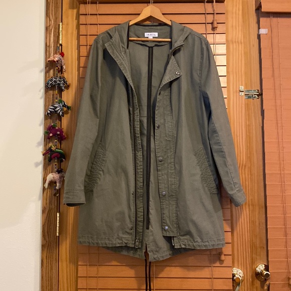Olive Green Hooded Cotton Jacket - Picture 4 of 6